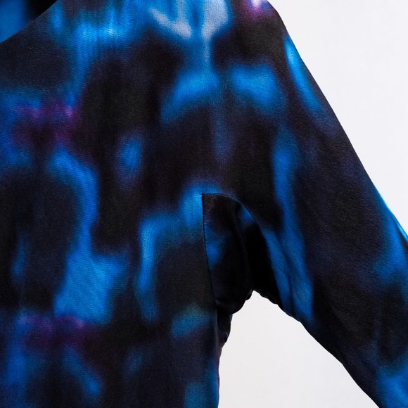 Erdem Abstract Blue Print Shift Knee-Length Dress - Picture 5 of 9